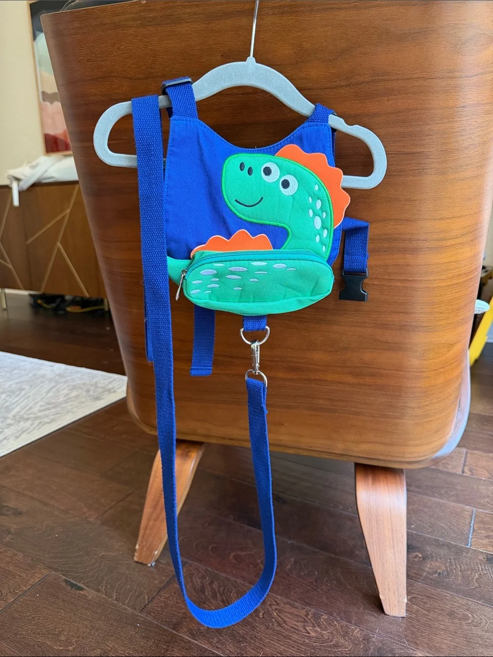 Toddler Dinosaur Safety Harness Leash Backpack - Blue & Green
